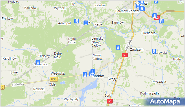 mapa Nowy Jadów, Nowy Jadów na mapie Targeo