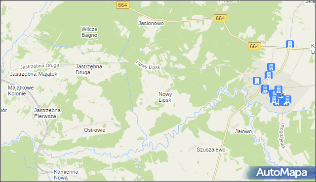 mapa Nowy Lipsk, Nowy Lipsk na mapie Targeo