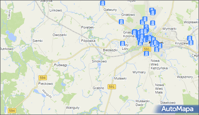 mapa Nowy Młyn gmina Kętrzyn, Nowy Młyn gmina Kętrzyn na mapie Targeo