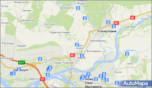 mapa Nowy Modlin, Nowy Modlin na mapie Targeo