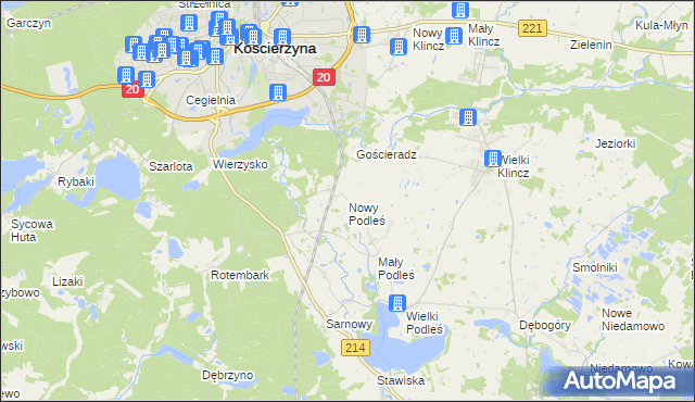 mapa Nowy Podleś, Nowy Podleś na mapie Targeo