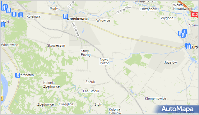 mapa Nowy Pożóg, Nowy Pożóg na mapie Targeo
