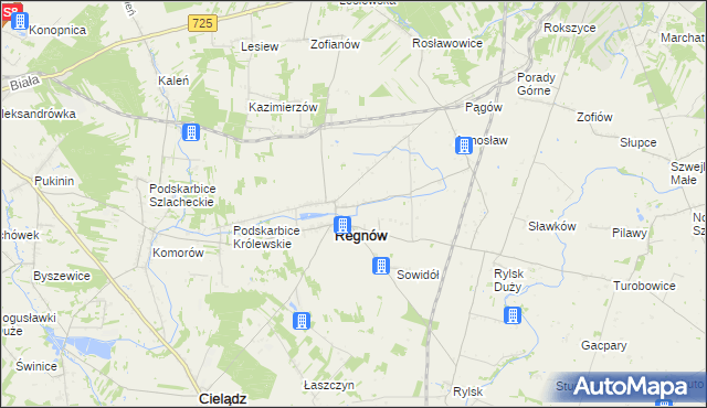 mapa Nowy Regnów, Nowy Regnów na mapie Targeo