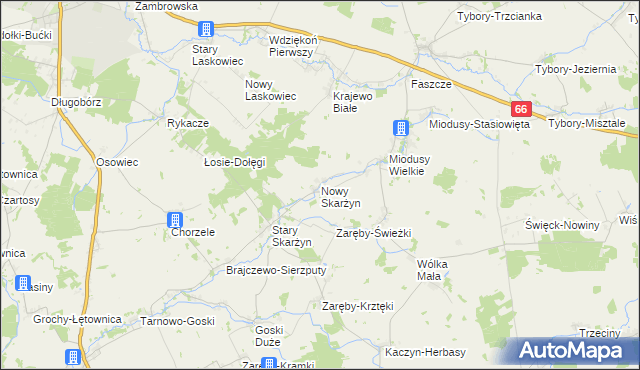 mapa Nowy Skarżyn, Nowy Skarżyn na mapie Targeo