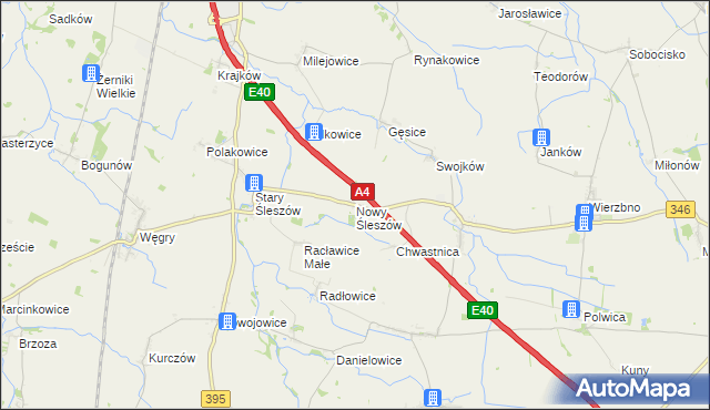 mapa Nowy Śleszów, Nowy Śleszów na mapie Targeo