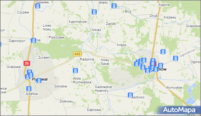 mapa Nowy Świat gmina Tuliszków, Nowy Świat gmina Tuliszków na mapie Targeo