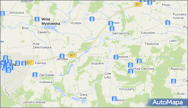 mapa Nowy Świat gmina Wola Mysłowska, Nowy Świat gmina Wola Mysłowska na mapie Targeo