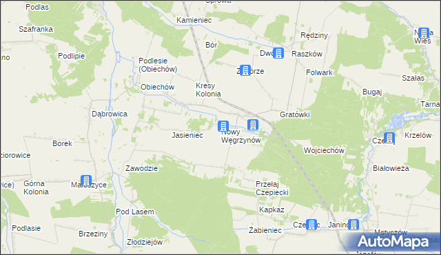mapa Nowy Węgrzynów, Nowy Węgrzynów na mapie Targeo