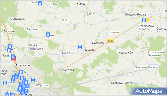 mapa Nurzyna, Nurzyna na mapie Targeo