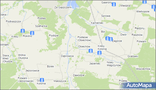 mapa Obiechów, Obiechów na mapie Targeo