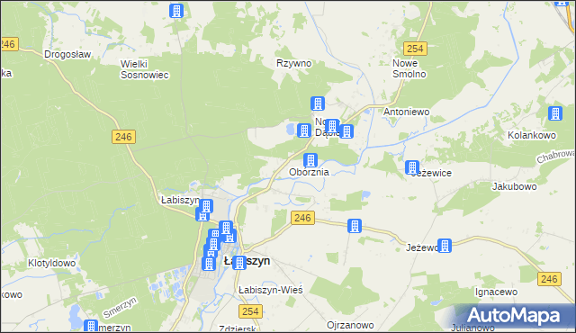 mapa Obórznia, Obórznia na mapie Targeo
