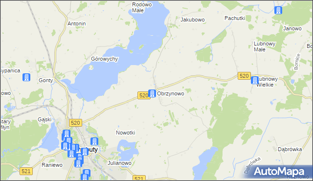 mapa Obrzynowo, Obrzynowo na mapie Targeo