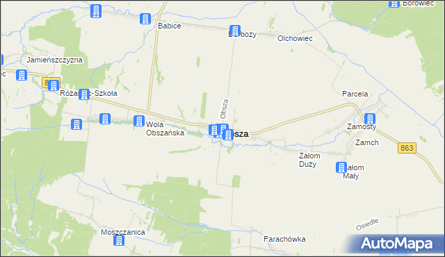mapa Obsza, Obsza na mapie Targeo