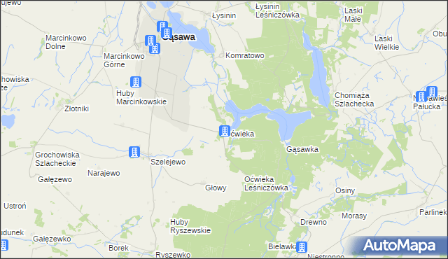 mapa Oćwieka, Oćwieka na mapie Targeo