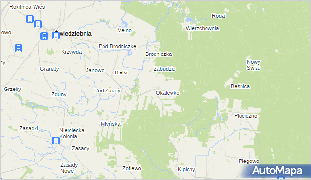 mapa Okalewko, Okalewko na mapie Targeo