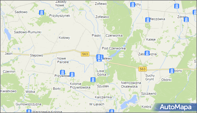 mapa Okalewo, Okalewo na mapie Targeo