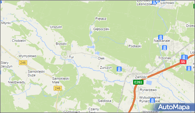 mapa Olek gmina Szubin, Olek gmina Szubin na mapie Targeo