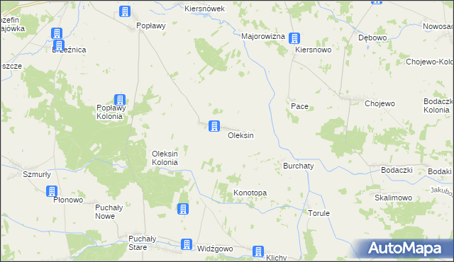 mapa Oleksin gmina Brańsk, Oleksin gmina Brańsk na mapie Targeo