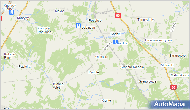 mapa Oleksze, Oleksze na mapie Targeo