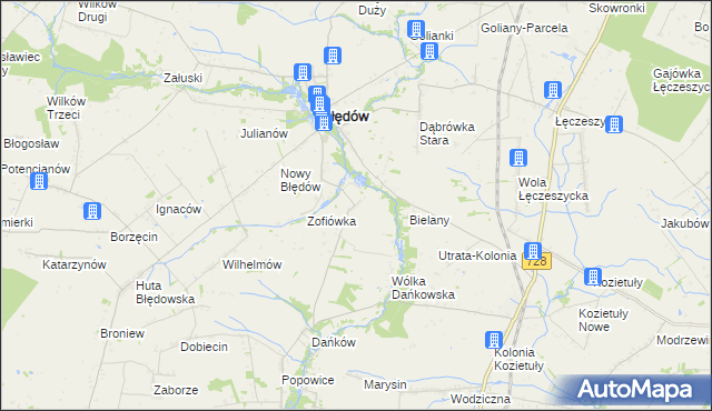 mapa Oleśnik gmina Błędów, Oleśnik gmina Błędów na mapie Targeo