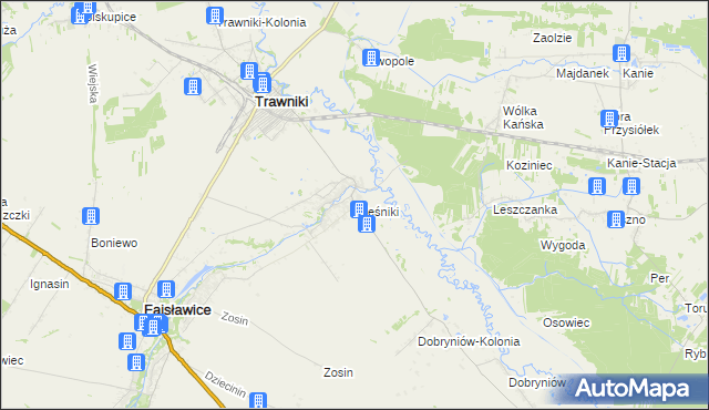 mapa Oleśniki, Oleśniki na mapie Targeo