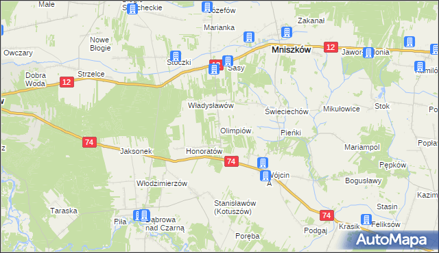 mapa Olimpiów, Olimpiów na mapie Targeo