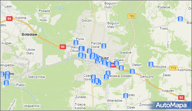 mapa Olkusz, Olkusz na mapie Targeo