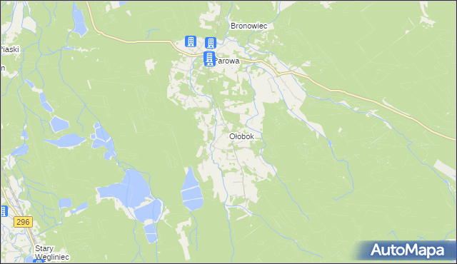 mapa Ołobok gmina Osiecznica, Ołobok gmina Osiecznica na mapie Targeo