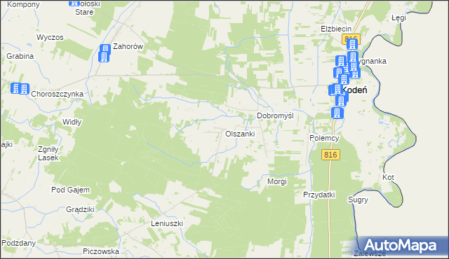 mapa Olszanki, Olszanki na mapie Targeo