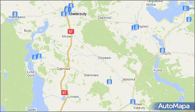 mapa Olszewki, Olszewki na mapie Targeo