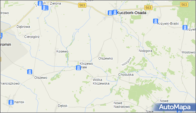 mapa Olszewko gmina Kuczbork-Osada, Olszewko gmina Kuczbork-Osada na mapie Targeo