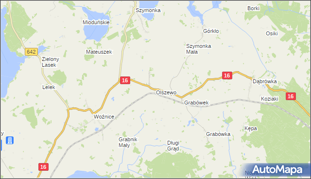 mapa Olszewo gmina Mikołajki, Olszewo gmina Mikołajki na mapie Targeo