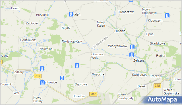 mapa Olszowa Wola, Olszowa Wola na mapie Targeo