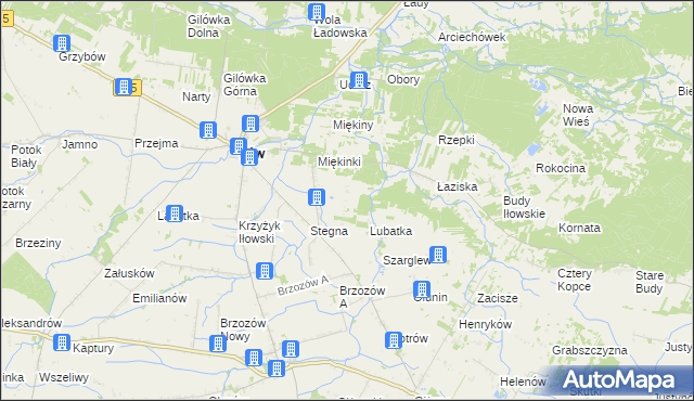 mapa Olszowiec gmina Iłów, Olszowiec gmina Iłów na mapie Targeo
