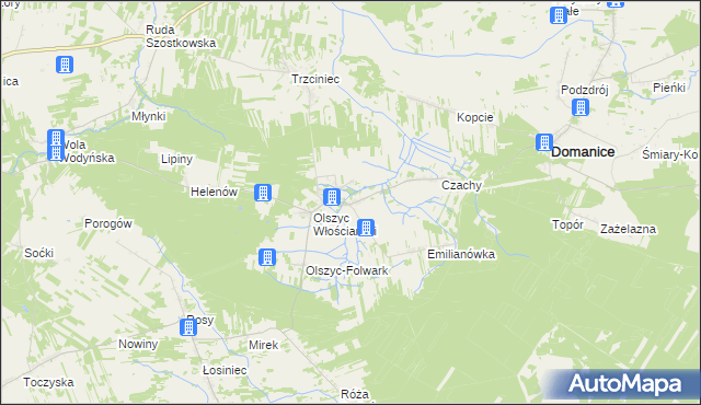mapa Olszyc Szlachecki, Olszyc Szlachecki na mapie Targeo