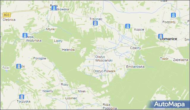 mapa Olszyc Włościański, Olszyc Włościański na mapie Targeo