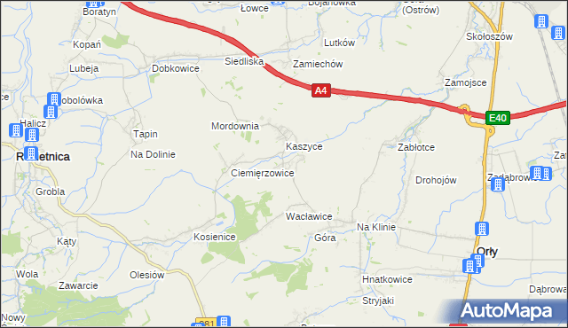 mapa Olszynka gmina Orły, Olszynka gmina Orły na mapie Targeo