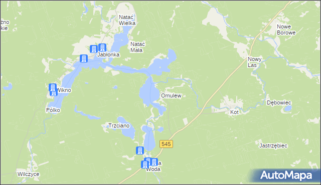 mapa Omulew, Omulew na mapie Targeo