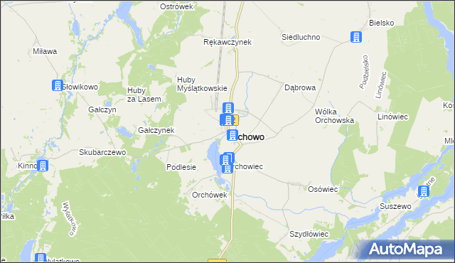 mapa Orchowo, Orchowo na mapie Targeo