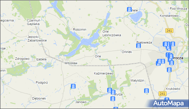 mapa Orle gmina Mrocza, Orle gmina Mrocza na mapie Targeo