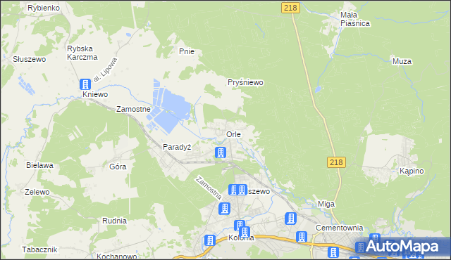 mapa Orle gmina Wejherowo, Orle gmina Wejherowo na mapie Targeo