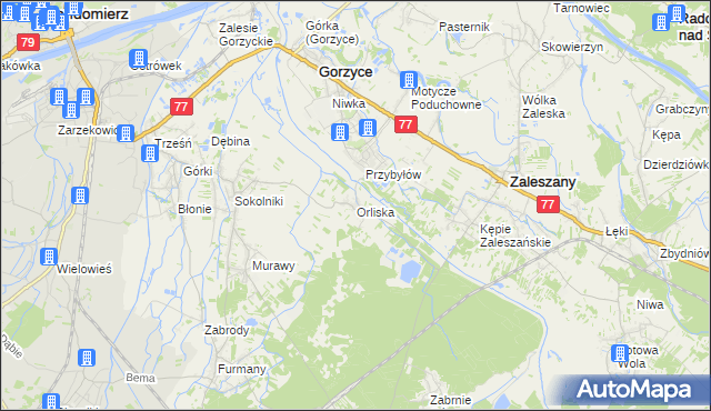 mapa Orliska, Orliska na mapie Targeo