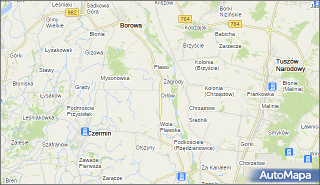 mapa Orłów gmina Borowa, Orłów gmina Borowa na mapie Targeo