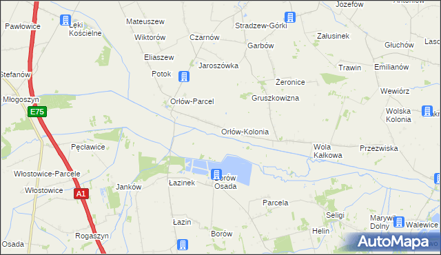 mapa Orłów-Kolonia, Orłów-Kolonia na mapie Targeo