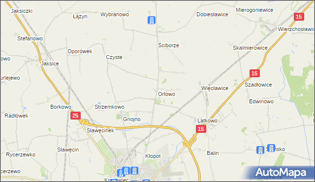 mapa Orłowo gmina Inowrocław, Orłowo gmina Inowrocław na mapie Targeo
