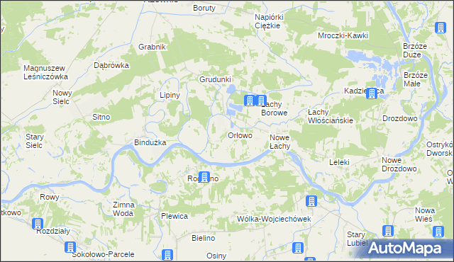 mapa Orłowo gmina Rzewnie, Orłowo gmina Rzewnie na mapie Targeo