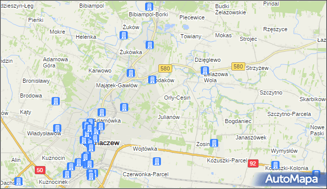 mapa Orły-Cesin, Orły-Cesin na mapie Targeo