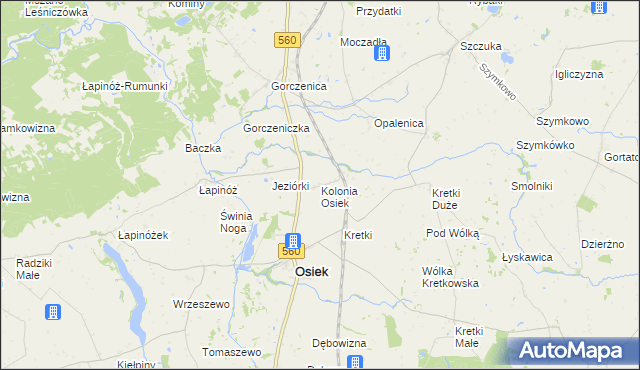 mapa Osiek-Kolonia, Osiek-Kolonia na mapie Targeo