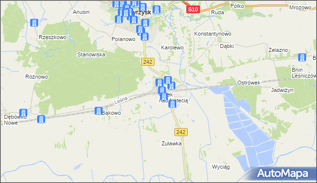 mapa Osiek nad Notecią, Osiek nad Notecią na mapie Targeo