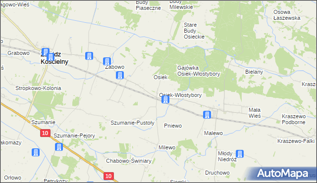 mapa Osiek-Włostybory, Osiek-Włostybory na mapie Targeo